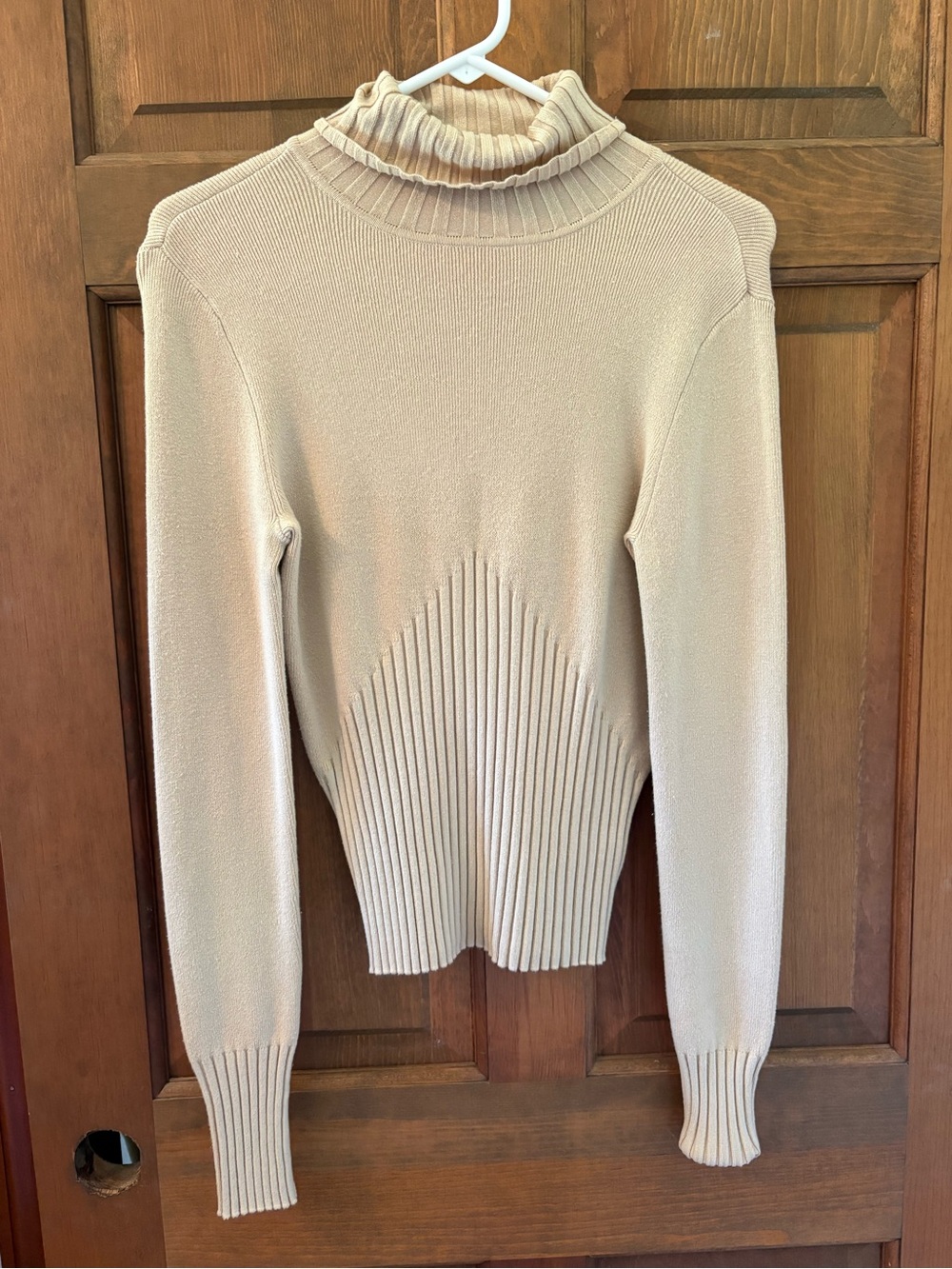 Worthington Beige Ribbed Cowl Neck Sweater